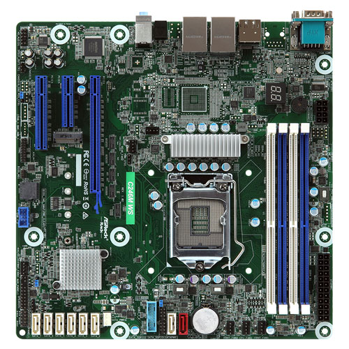 ASRock Rack C246M WS [マザーボード Intel C246/LGA1151/DDR4(4 DIMM)/2xGLAN/pGFX DDR4 32MB/mATX]