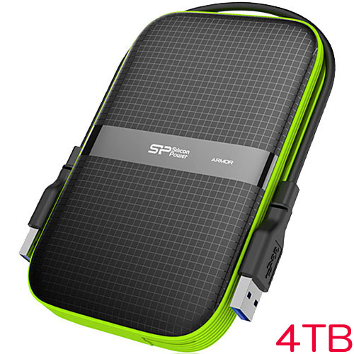 シリコンパワー SP040TBPHDA60S3K [USB3.0対応 Armor A60 ポータブルHDD 4TB]