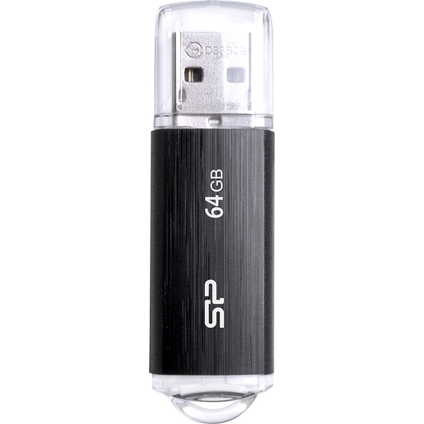 シリコンパワー SP064GBUF2U02V1KJP [USB2.0メモリ Ultima U02 64GB ブラック キャップ]