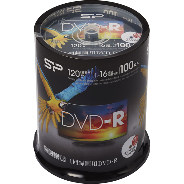 シリコンパワー SPDR120PWC100S [録画用DVD-R 1-16x IJP対応 100枚スピンドル]