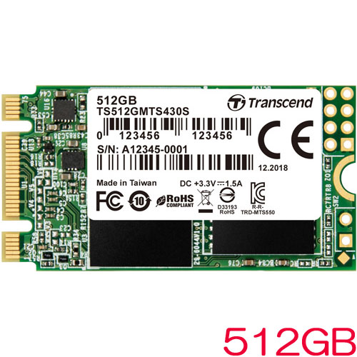 TS512GMTS430S [512GB SSD MTS430S M.2 Type 2242 SATA-III DDR3キャッシュ 3D TLC NAND 5年保証]