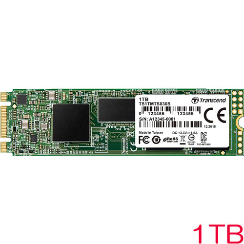 トランセンド TS1TMTS830S [1TB SSD MTS830S M.2 Type 2280 SATA-III DDR3キャッシュ 3D TLC NAND 5年保証]