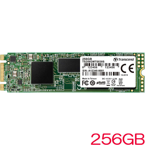 トランセンド TS256GMTS830S [256GB SSD MTS830S M.2 Type 2280 SATA-III DDR3キャッシュ 3D TLC NAND 5年保証]