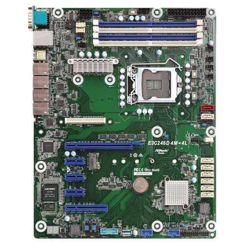 ASRock Rack E3C246D4M-4L [マザーボード Intel C246/LGA1151/DDR4(4 DIMM)/4xGLAN/ASPEED AST2500/ATX]