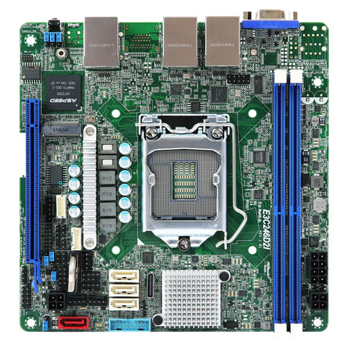 ASRock Rack E3C246D2I [マザーボード Intel C246/LGA1151/DDR4(2 DIMM)/2xGLAN/ASPEED AST2500/mini-ITX]