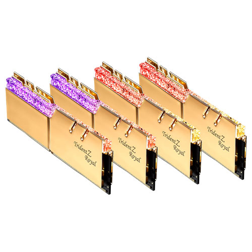 G.SKILL F4-3200C14Q-32GTRG [Trident Z Royal 32GB (8GBx4) DDR4 3200Mhz (PC4-25600) CL14 1.35V Gold]