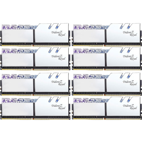 F4-3200C16Q2-128GTRS [Trident Z Royal 128GB (16GBx8) DDR4 3200Mhz (PC4-25600) CL16 1.35V Silver]