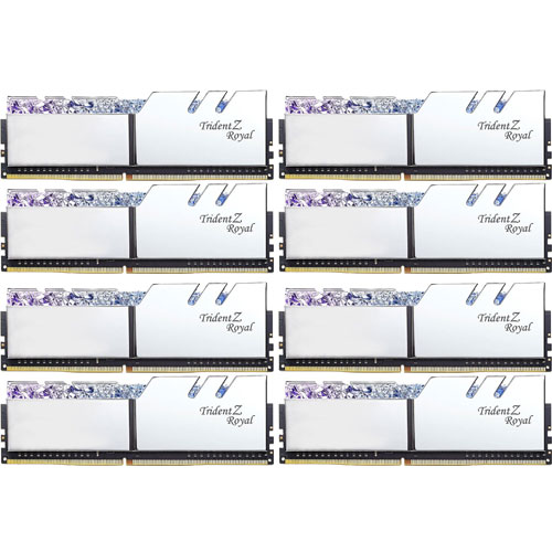 G.SKILL F4-3200C16Q2-128GTRS [Trident Z Royal 128GB (16GBx8) DDR4 3200Mhz (PC4-25600) CL16 1.35V Silver]