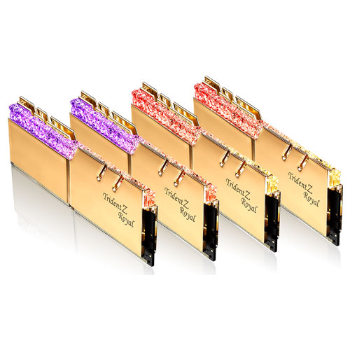 F4-3200C16Q-64GTRG [Trident Z Royal 64GB (16GBx4) DDR4 3200Mhz (PC4-25600) CL16 1.35V Gold]