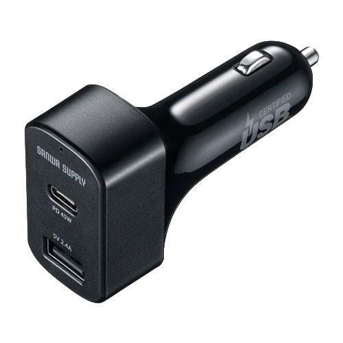サンワサプライ CAR-CHR77PD [USB PD対応カーチャージャー(2ポート・57W)]