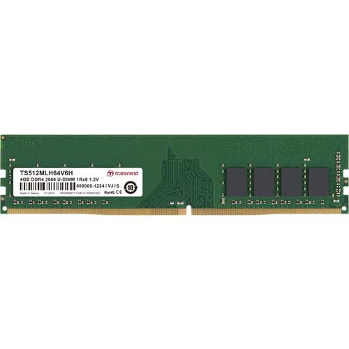 TS512MLH64V6H [4GB DDR4 2666 U-DIMM 1Rx8 (512Mx8) 1.2V]