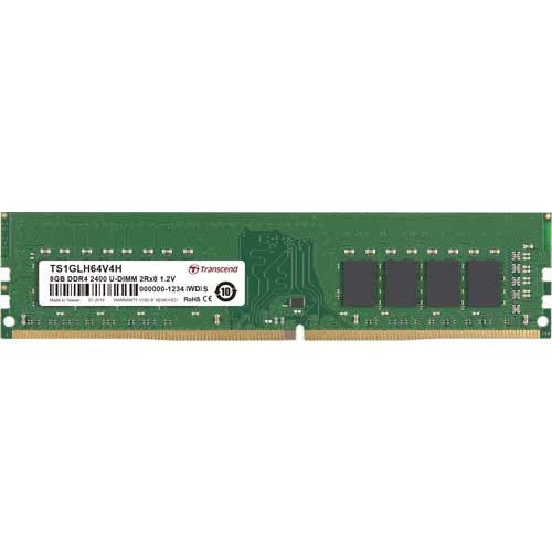 トランセンド TS1GLH64V4H [8GB DDR4 2400 U-DIMM 2Rx8 (512Mx8) 1.2V]