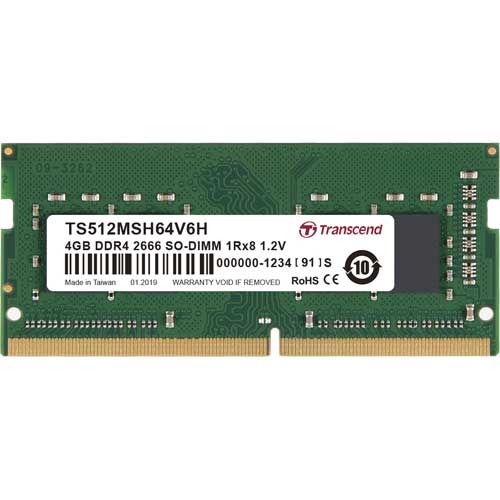 トランセンド TS512MSH64V6H [4GB DDR4 2666 SO-DIMM 1Rx8 (512Mx8) 1.2V]