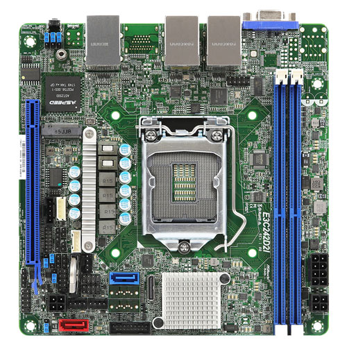 ASRock Rack E3C242D2I [マザーボード Intel C242/LGA1151/DDR4(2 DIMM)/2xGLAN/ASPEED AST2500/mini-ITX]