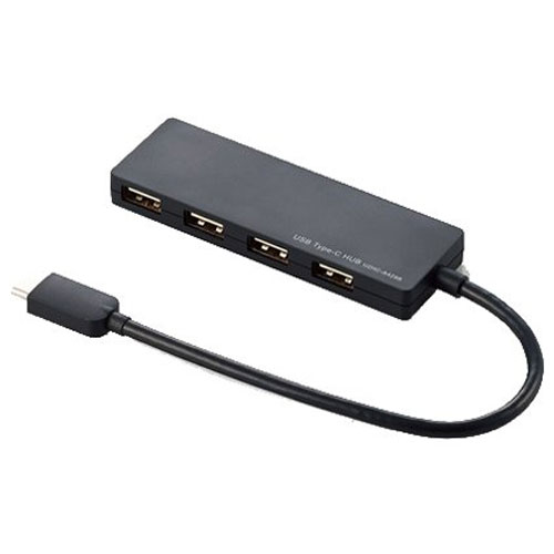 U2HC-A429BBK [USB2.0HUB/Type-C/Aメス4/15cm/ブラック]