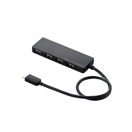 エレコム U2HC-A430BBK [USB2.0HUB/Type-C/Aメス4/30cm/ブラック]