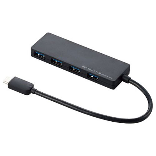 エレコム U3HC-A429BBK [USB3.1(Gen1)HUB/TypeC/Aメス4/15cm/ブラック]