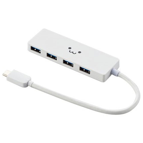 エレコム U3HC-A429BWF [USB3.1(Gen1)HUB/TypeC/Aメス4/15cm/ホワイトフェイス]