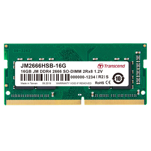 トランセンド JM2666HSB-16G [16GB JetRam DDR4 2666 SO-DIMM 2Rx8 (1Gx8) CL19 1.2V]