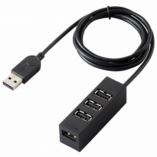 エレコム U2H-TZ427BBK [USB2.0ハブ/バスパワー/4ポート/100cm/ブラック]