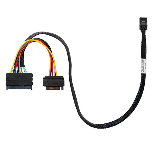 HighPoint 8643-8639-50 [0.5m SFF-8643 to U.2 (SFF-8639) with 15-pin SATA Power Connector]