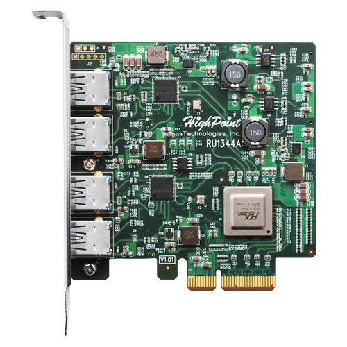HighPoint RU1344A [RocketU 1344A USB3.1 4ポート PCIe 3.0]