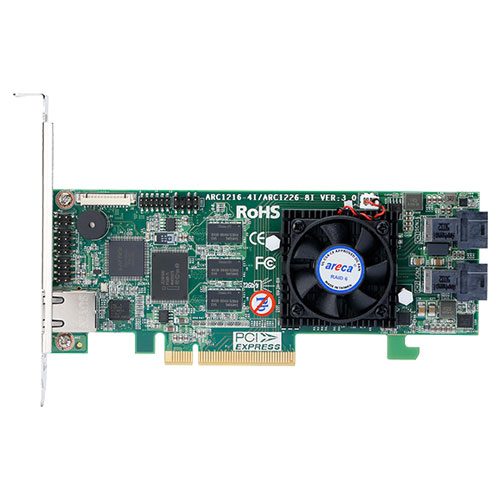 ARECA ARC-1226-8I [12Gb/s SAS/SATA  RAID Adapters 内部 8ポート (2 x SFF-8643) 1GB Cache PCIe 3.0 x8]