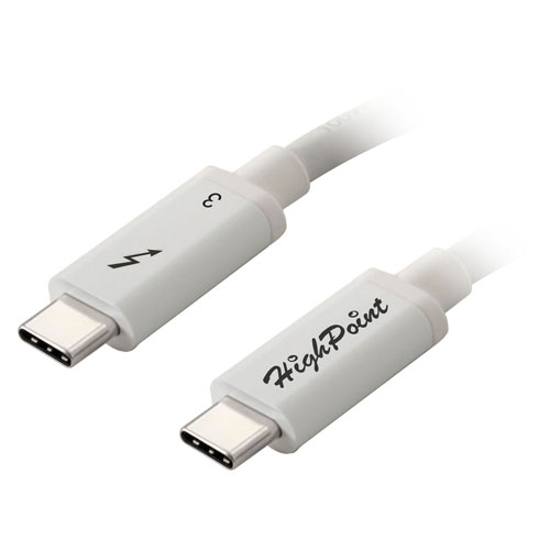 HighPoint TB3-040G-505 [0.5m Thunderbolt 3 40Gb/s Cable (100W Power、USB Support)]