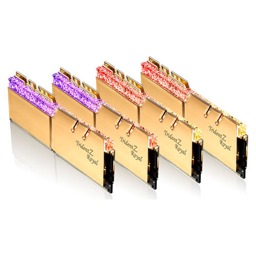 F4-3600C18Q-64GTRG [Trident Z Royal 64GB (16GBx4) DDR4 3600MHz (PC4-28800) CL18-22-22-42 1.35V Gold]