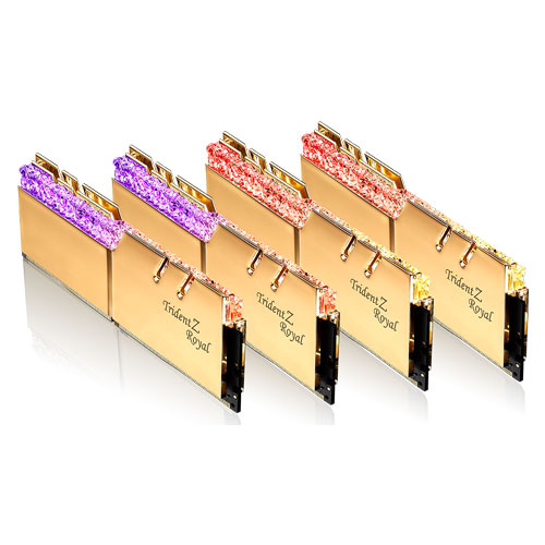 F4-3600C16Q-64GTRGC [Trident Z Royal 64GB (16GBx4) DDR4 3600MHz(PC4-28800) CL16-19-19-39 1.35V Gold]