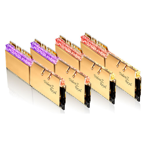 F4-3600C16Q-32GTRGC [Trident Z Royal 32GB (8GBx4) DDR4 3600MHz (PC4-28800) CL16-19-19-39 1.35V Gold]