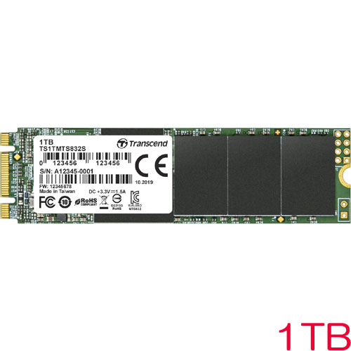 トランセンド TS1TMTS832S [1TB SSD MTS832S M.2 Type 2280 SATA-III DDR3キャッシュ 3D TLC NAND 片面実装 5年保証]