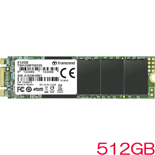 トランセンド TS512GMTS832S [512GB SSD MTS832S M.2 Type 2280 SATA-III DDR3キャッシュ 3D TLC NAND 片面実装 5年保証]