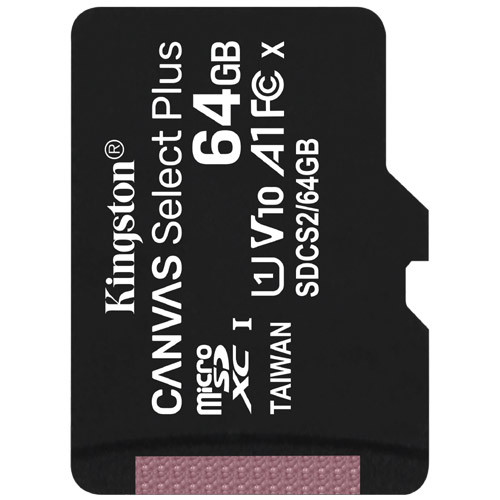 キングストン Kingston Canvas Select MicroSDXC SDCS2/64GB-2P1A [64GBx2 microSDXCカード CL10 UHS-1 U1 AD付]