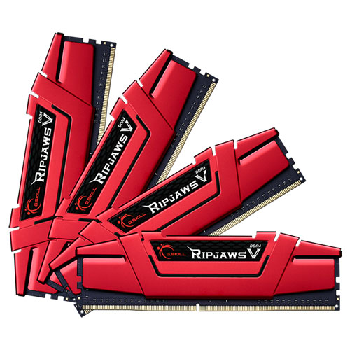 G.SKILL F4-3000C16Q-64GVRB [Ripjaws V 64GB (16GBx4) DDR4 3000Mhz (PC4-24000) CL16-18-18-38 1.35V Red]