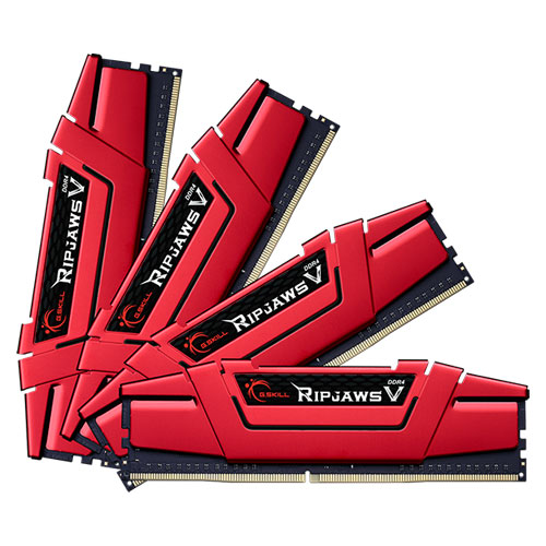 G.SKILL F4-2666C15Q-64GVR [Ripjaws V 64GB (16GBx4) DDR4 2666Mhz (PC4-21300) CL15-15-15-35 1.20V Red]