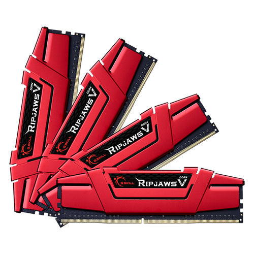 G.SKILL F4-2400C15Q-64GVR [Ripjaws V 64GB (16GBx4) DDR4 2400Mhz (PC4-19200) CL15-15-15-35 1.20V Red]