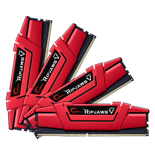 G.SKILL F4-2400C15Q-32GVR [Ripjaws V 32GB (8GBx4) DDR4 2400Mhz (PC4-19200) CL15-15-15-35 1.20V Red]