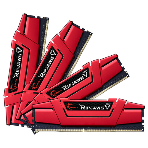 G.SKILL F4-3600C19Q-64GVRB [Ripjaws V 64GB (16GBx4) DDR4 3600Mhz (PC4-28800) CL19-20-20-40 1.35V Red]