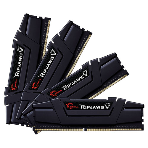 G.SKILL F4-3200C16Q-32GVKB [Ripjaws V 32GB (8GBx4) DDR4 3200Mhz (PC4-25600) CL16-18-18-38 1.35V Black]