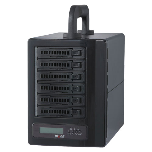 ARECA ARC-8050T3U-6M [6-Bay Thunderbolt 3 / USB 3.2 Gen 2 to SAS/SATA RAID Storage DC IN (4-pin XLR) 対応]