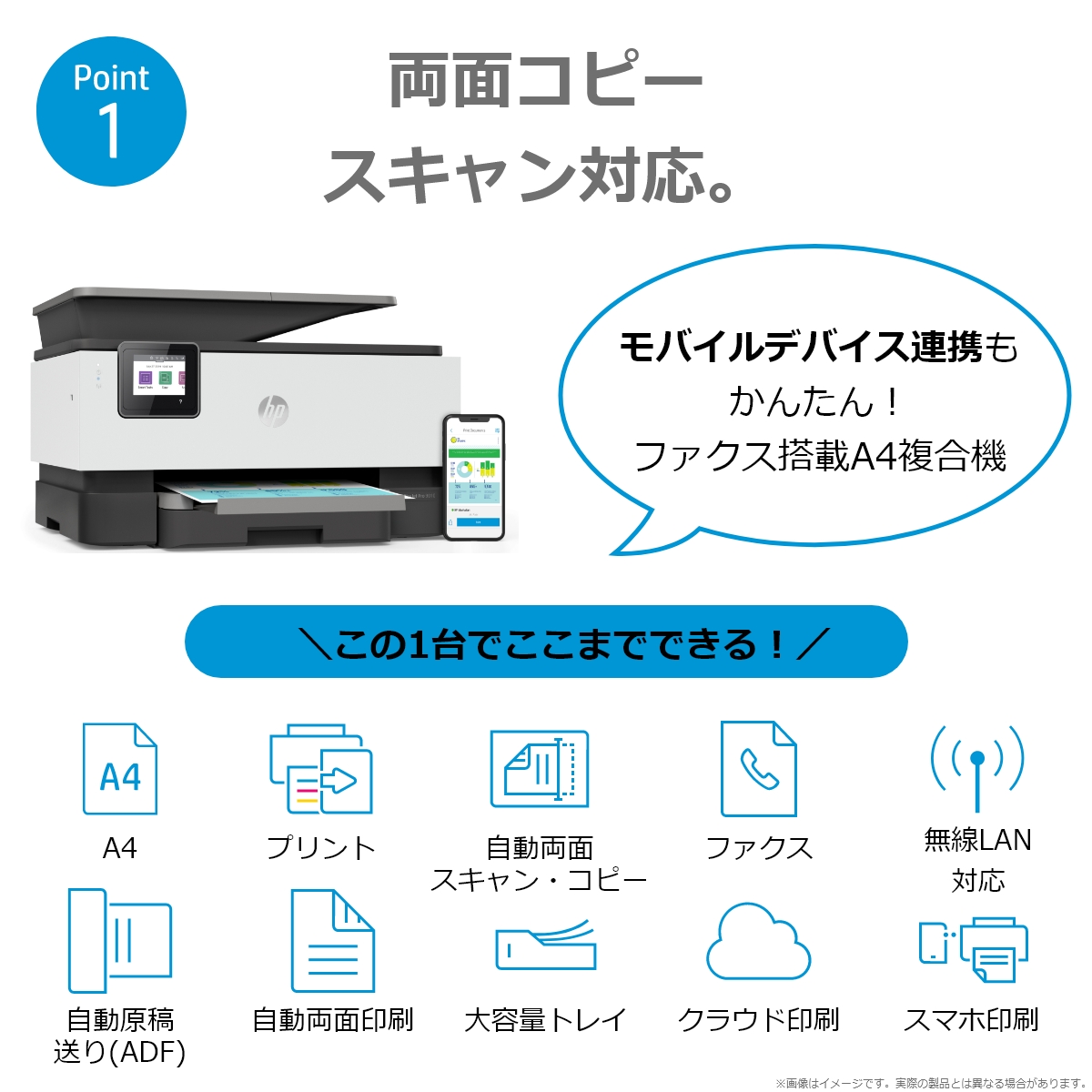 HP プリンター A4インクジェット複合機 HP OfficeJet Pro 8020 家庭用 ビジネス用 自動両面印刷対応 FAX ADF - 2