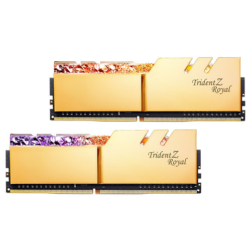 G.SKILL F4-3200C16D-64GTRG [Trident Z Royal 64GB (32GBx2) DDR4 3200Mhz (PC4-25600) CL16-18-18-38 1.35V Gold]