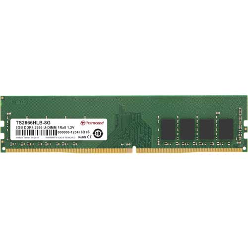 TS2666HLB-8G [8GB DDR4 2666 Unbuffered Long-DIMM 1Rx8 (1Gx8) CL19 1.2V 288pin]