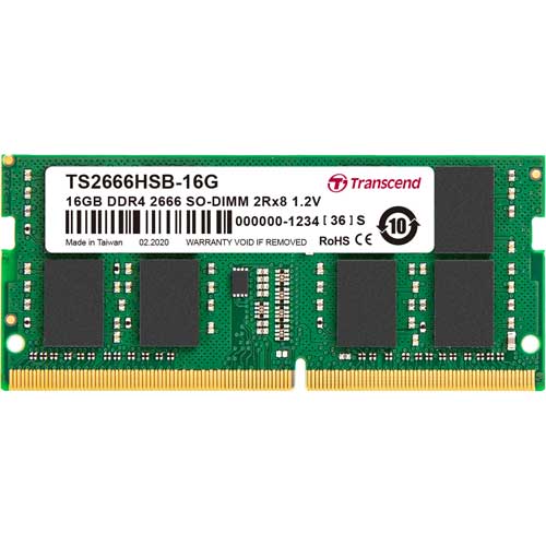 トランセンド TS2666HSB-16G [16GB DDR4 2666 Unbuffered SO-DIMM 2Rx8 (1Gx8) CL19 1.2V 260pin]