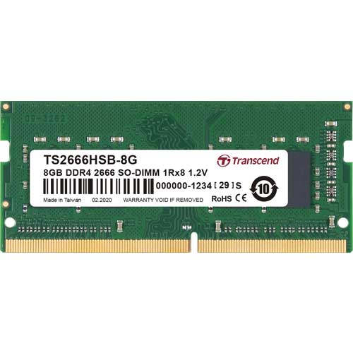 トランセンド TS2666HSB-8G [8GB DDR4 2666 Unbuffered SO-DIMM 1Rx8 (1Gx8) CL19 1.2V 260pin]