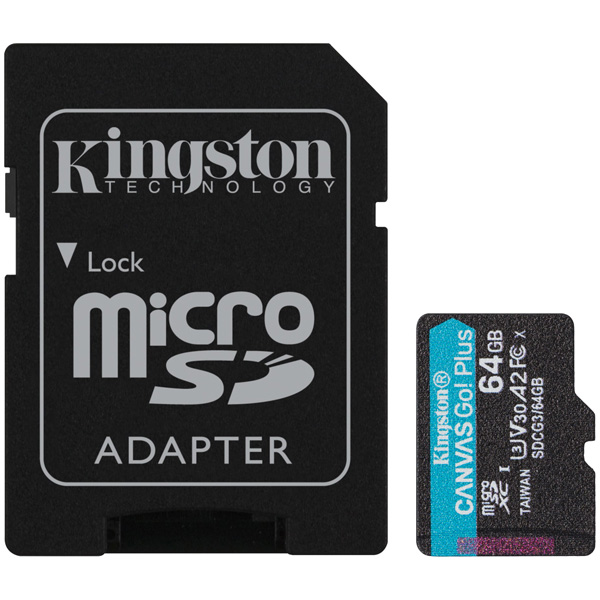 キングストン Kingston Canvas Go! Plus MicroSDXC SDCG3/64GB [64GB microSDXCカード UHS-I U3 SDアダプタ付]