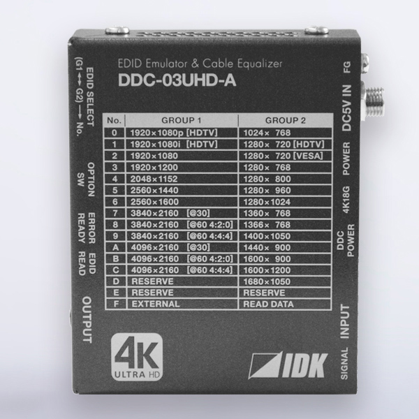 アイ・ディ・ケイ DDC DDC-03UHD-A [4K60Hz 高機能EDIDエミュレーションバッファ]
