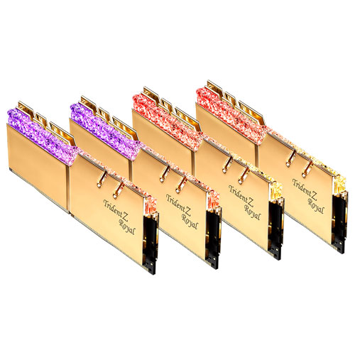F4-3600C18Q-128GTRG [Trident Z Royal 128GB(32GBx4) DDR4 3600Mhz(PC4-28800) CL18-22-22-42 1.35V Gold]