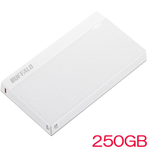 バッファロー SSD-PSM250U3-UW [USB3.2(Gen1) 超小型ポータブルSSD 250GB ホワイト]